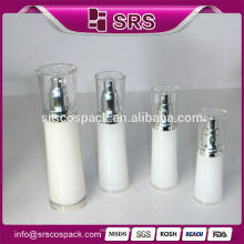 Acrílico branco recipiente de cosméticos atacado, produto de moda 15ml 30ml 50ml 100ml branco acrílico loção garrafa com bomba